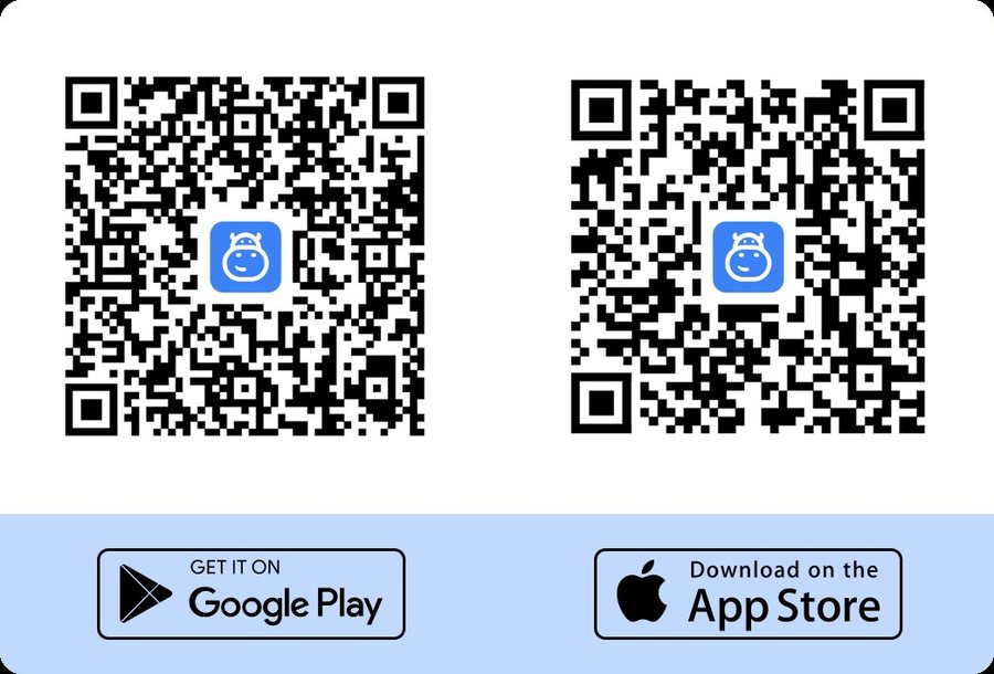 Bloque de descarga de las aplicaciones de Hipobuy para Android e iOS con códigos QR
