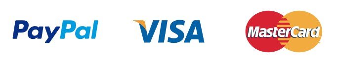 Logotipos de PayPal, Visa y Mastercard mostrados en el tutorial de Hipobuy